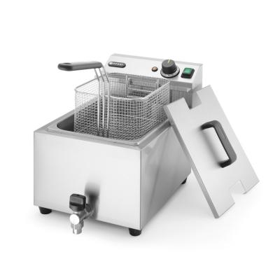Ruční fritéza s vypouštěcím kohoutem, 8 l, HENDI, Profi Line, 8L, Světle šedá, 230V/3500W, 305x515x(H)354mm | 209202